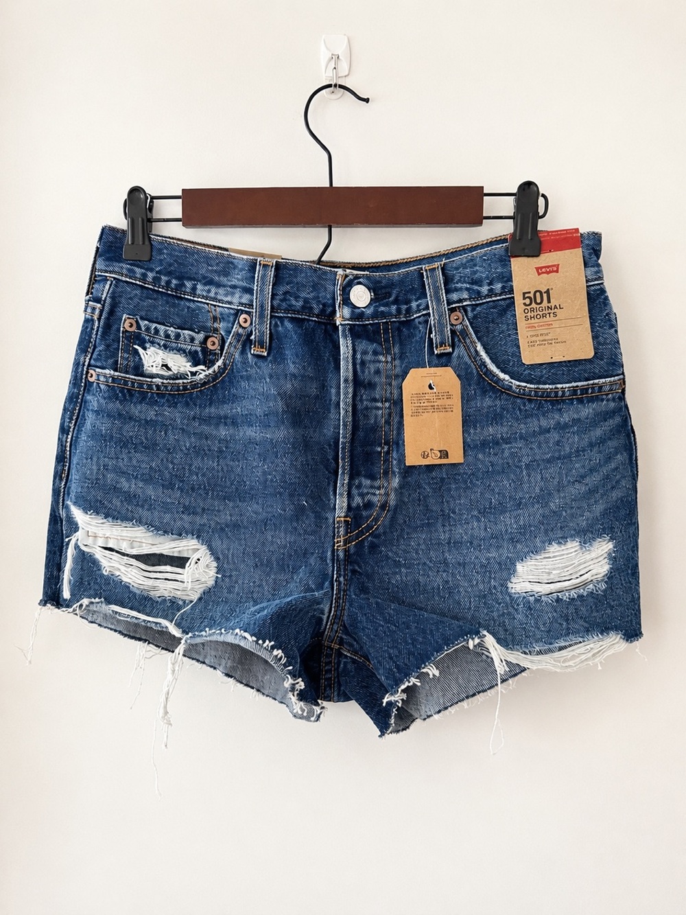 Levi’s 501 Original Cutoff Denim Shorts NWT High Rise 100% Cotton Size 29